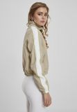 Urban Classics Ladies Short Piped Track Jacket concrete/electriclime
