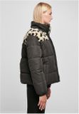 Urban Classics Ladies AOP Sherpa Mixed Puffer Jacket black/sandleo
