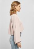 Urban Classics Ladies Cropped Small Embroidery Terry Crewneck pink