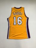 Mitchell &amp; Ness Los Angeles Lakers #16 Pau Gasol Gold Jersey gold