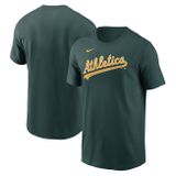 Nike T-shirt Men&#039;s Fuse Wordmark Cotton Tee Oakland Athletics pro green