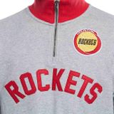 Mitchell &amp; Ness sweatshirt Houston Rockets Sealed The Victory 1/4 Zip grey heather/red