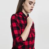 Damen Hemd Urban Classics Ladies Turnup Checked Flanell Shirt blk/red