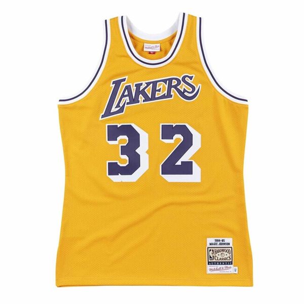 Jersey Mitchell & Ness Los Angeles Lakers #32 Magic Johnson Authentic Jersey yellow
