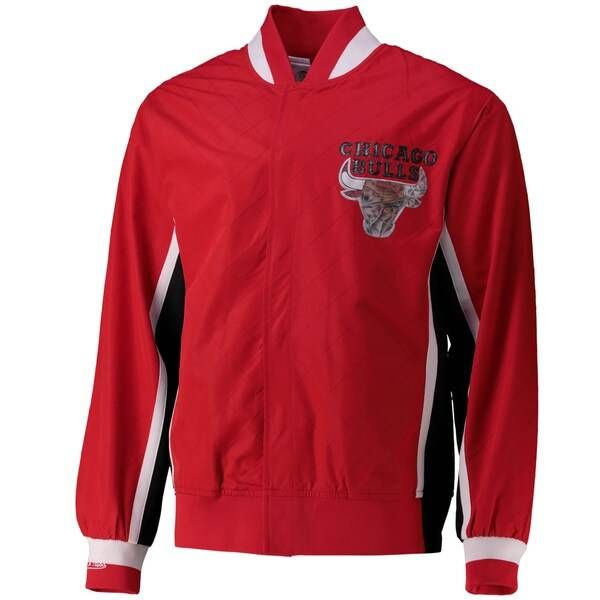 Mitchell & Ness Chicago Bulls 75th Anniversary Warm Up Jacket red