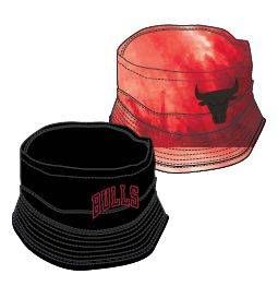 Mitchell & Ness Chicago Bulls Reversible Tie Dye Bucket Hat black/red