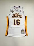Mitchell & Ness Los Angeles Lakers #16 Pau Gasol White Los Lakers Jersey white