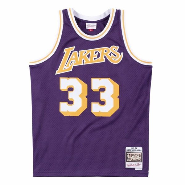 Mitchell & Ness Los Angeles Lakers #33 Kareem Abdul-Jabbar Swingman Jersey purple