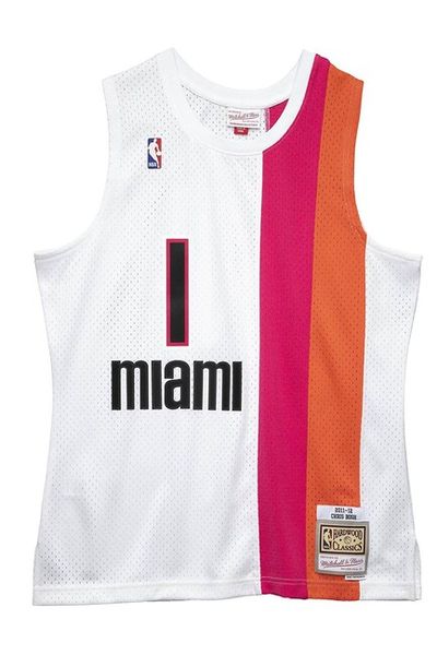 Mitchell & Ness Miami Heat #1 Chris Bosh Swingman Jersey white