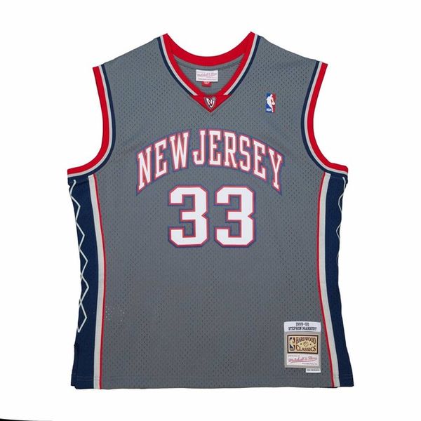 Mitchell & Ness New Jersey Nets #33 Stephon Marbury Alternate Jersey grey