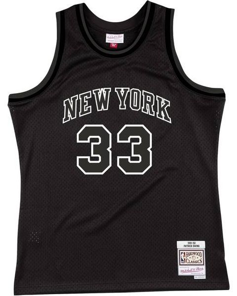 Mitchell & Ness New York Knicks #33 Patrcik Ewing White Logo Swingman Jersey black