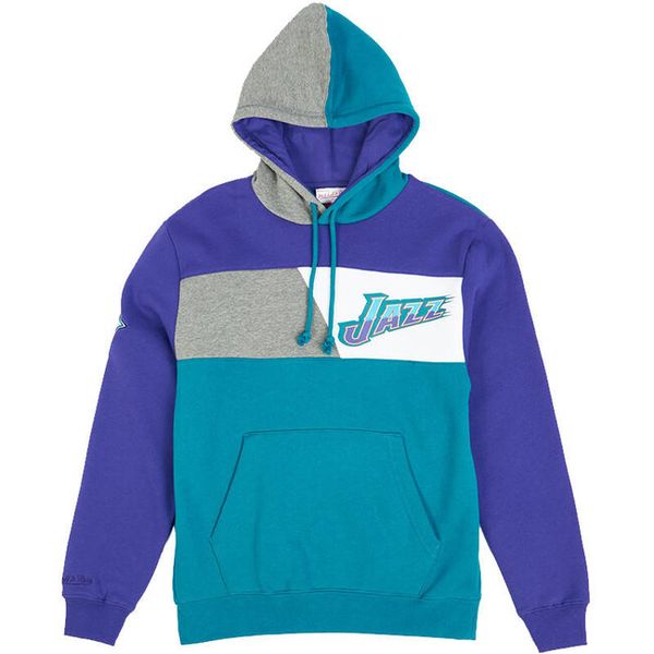Mitchell & Ness sweatshirt Utah Jazz Color Blocked Fleece Hoodie purple