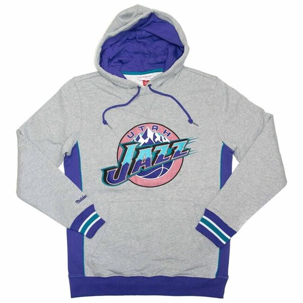Mitchell & Ness sweatshirt Utah Jazz Pinnacle Heavyweight Fleece Hoody grey