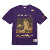 Mitchell & Ness T-shirt Heavyweight Premium Player Tee Vintage Logo Los Angeles Lakers purple