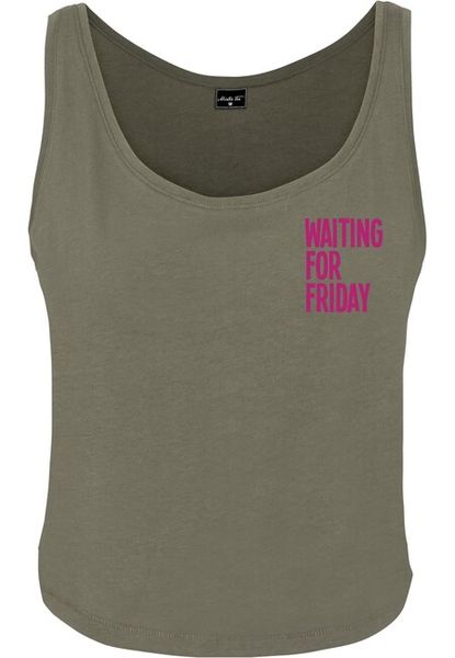 Mr. Tee Ladies Waiting For Friday Box Tank olive