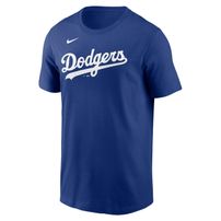 Nike T-shirt Men's Fuse Wordmark Cotton Tee Los Angeles Dodgers rush blue