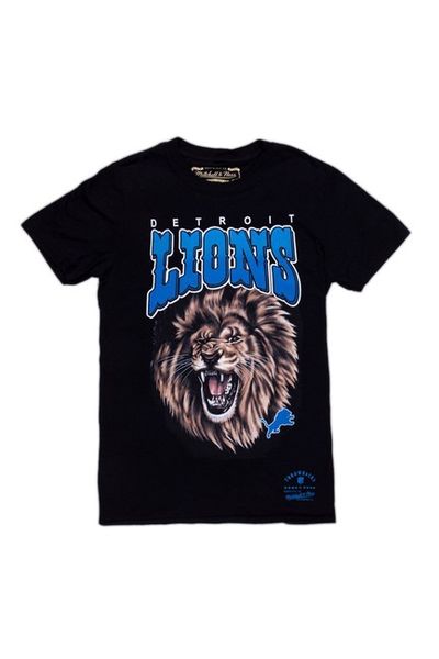 T-shirt Mitchell & Ness Detroit Lions Animal Tee black
