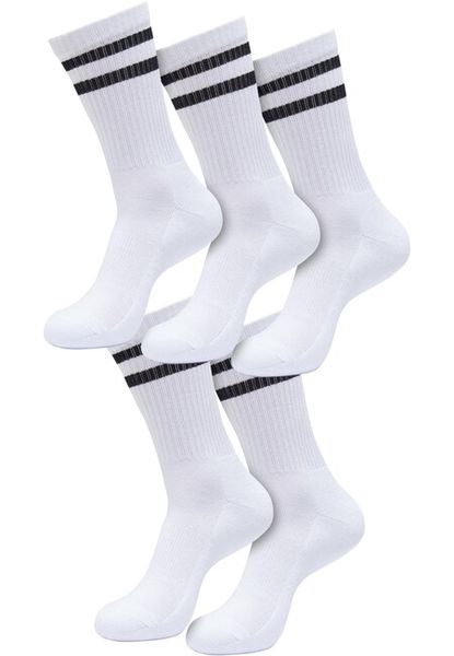 Urban Classics Double Stripe Socks 5-Pack white/black