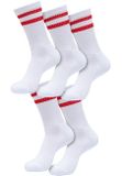 Urban Classics Double Stripe Socks 5-Pack white/cityred