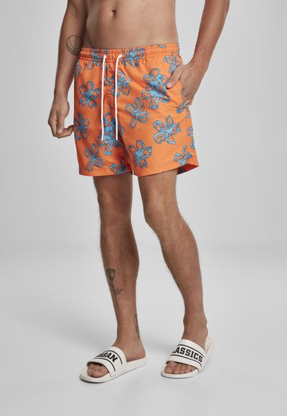 Urban Classics Floral Swim Shorts orange