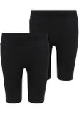 Urban Classics Girls High Waist Cycle Shorts 2-Pack black+black