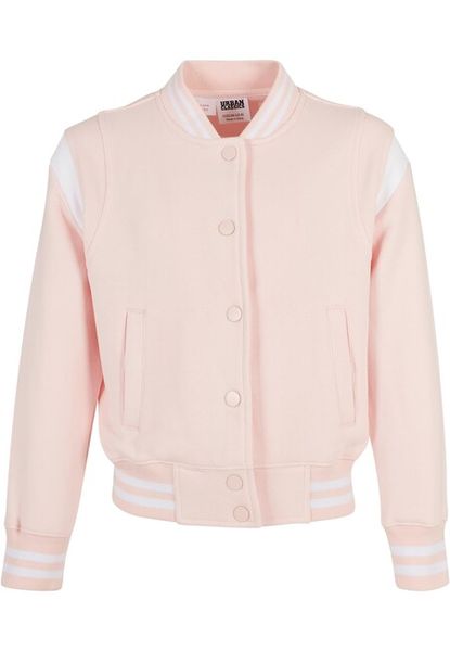 Urban Classics Girls Inset College Sweat Jacket pink/white