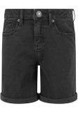 Urban Classics Girls Organic Stretch Denim 5 Pocket Shorts black washed