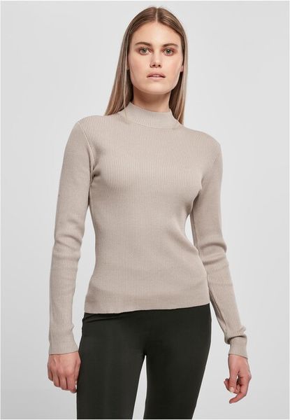 Urban Classics Ladies Rib Knit Turtelneck Sweater warmgrey