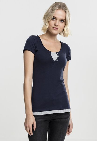 Urban Classics Ladies Two-Colored T-Shirt nvy/gry