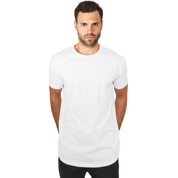Herren T-Shirt Urban Classics Shaped Long Tee white