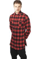 Urban Classics Side-Zip Long Checked Flanell Shirt blk/red
