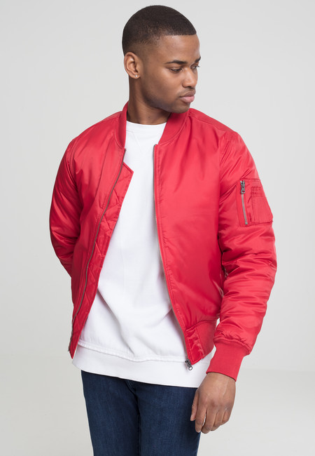 Behandeling Het koud krijgen bespotten Urban Classics Basic Bomber Jacket fire red - Gangstagroup.de - Online Hip  Hop Fashion Store